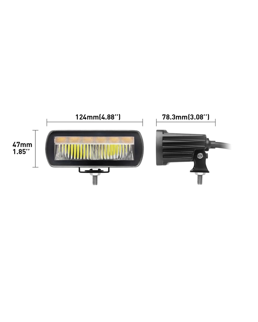 LED комбиниран халоген Flexzon / работна лампа с бял DRL и аварийна блиц светлина с 4 режима, IP65/67K, 12–24V