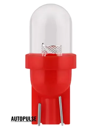 LED Крушка T10 W5W за табло и габарит 12V (Червена)