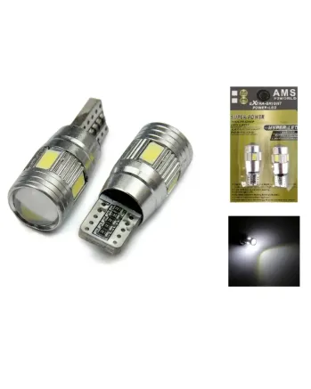 LED крушки T10 W5W 6 SMD Canbus 12V - Бяла светлина (Комплект 2 бр.)