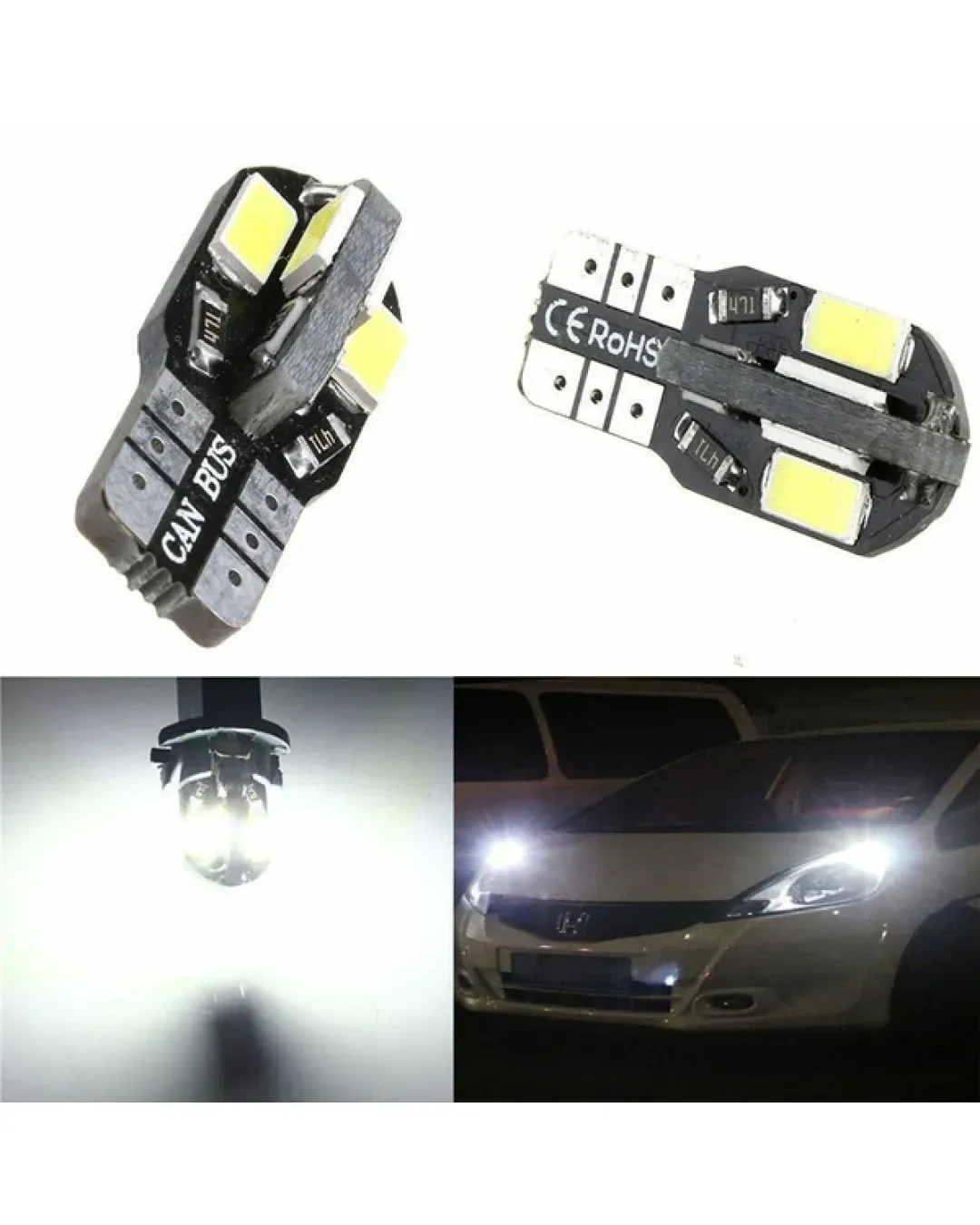 Лед Крушки За Габарит, Т10 W5W LED 8 SMD 5730, Canbus, 12V, Бяла Светлина, Error free , Без грешки
