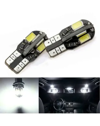 Лед Крушки За Габарит, Т10 W5W LED 8 SMD 5730, Canbus, 12V, Бяла Светлина, Error free , Без грешки