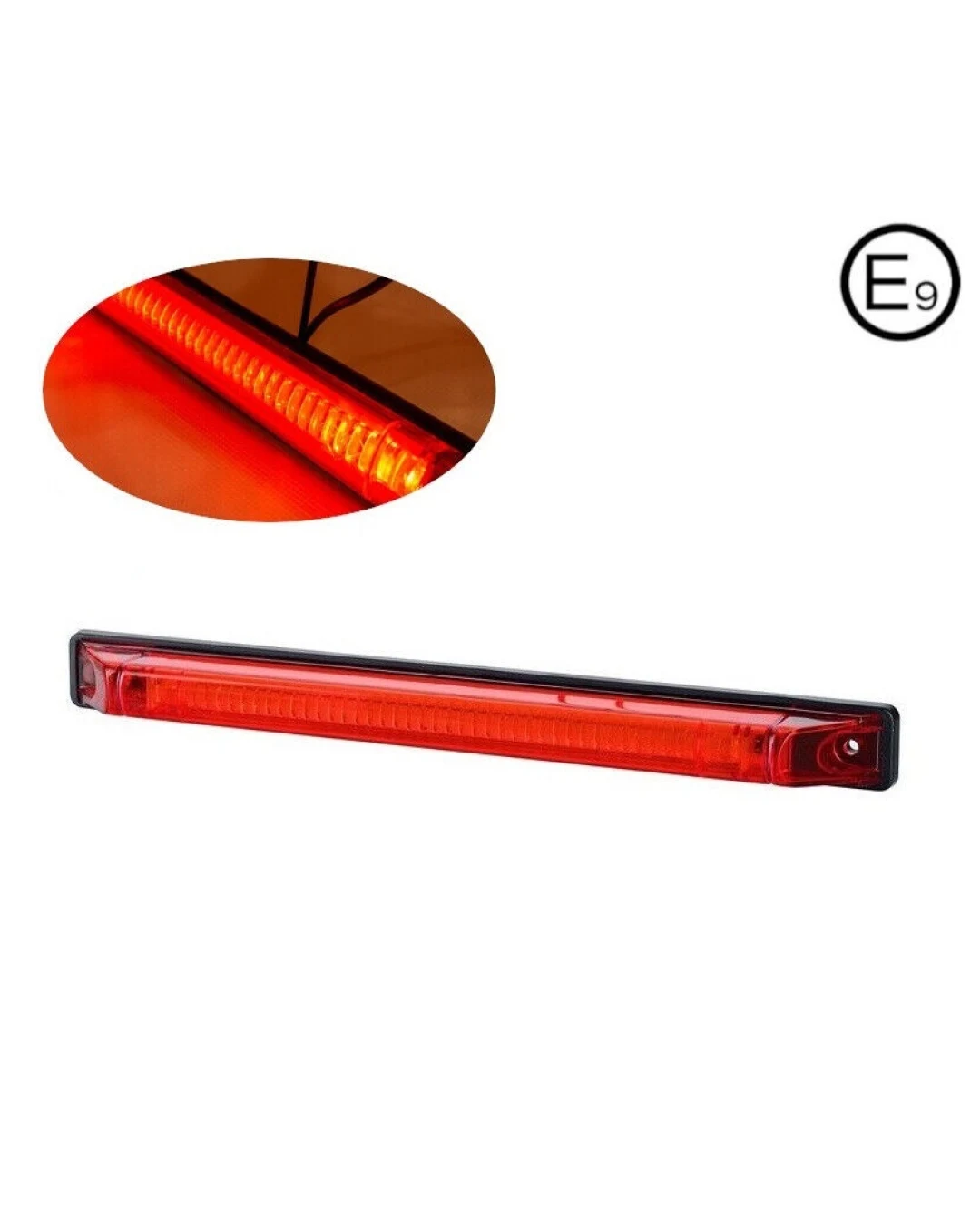 LED Лед Диоден Габарит Маркер Червен 25,5cm 12V - 24V E-Mark E9 от Полша