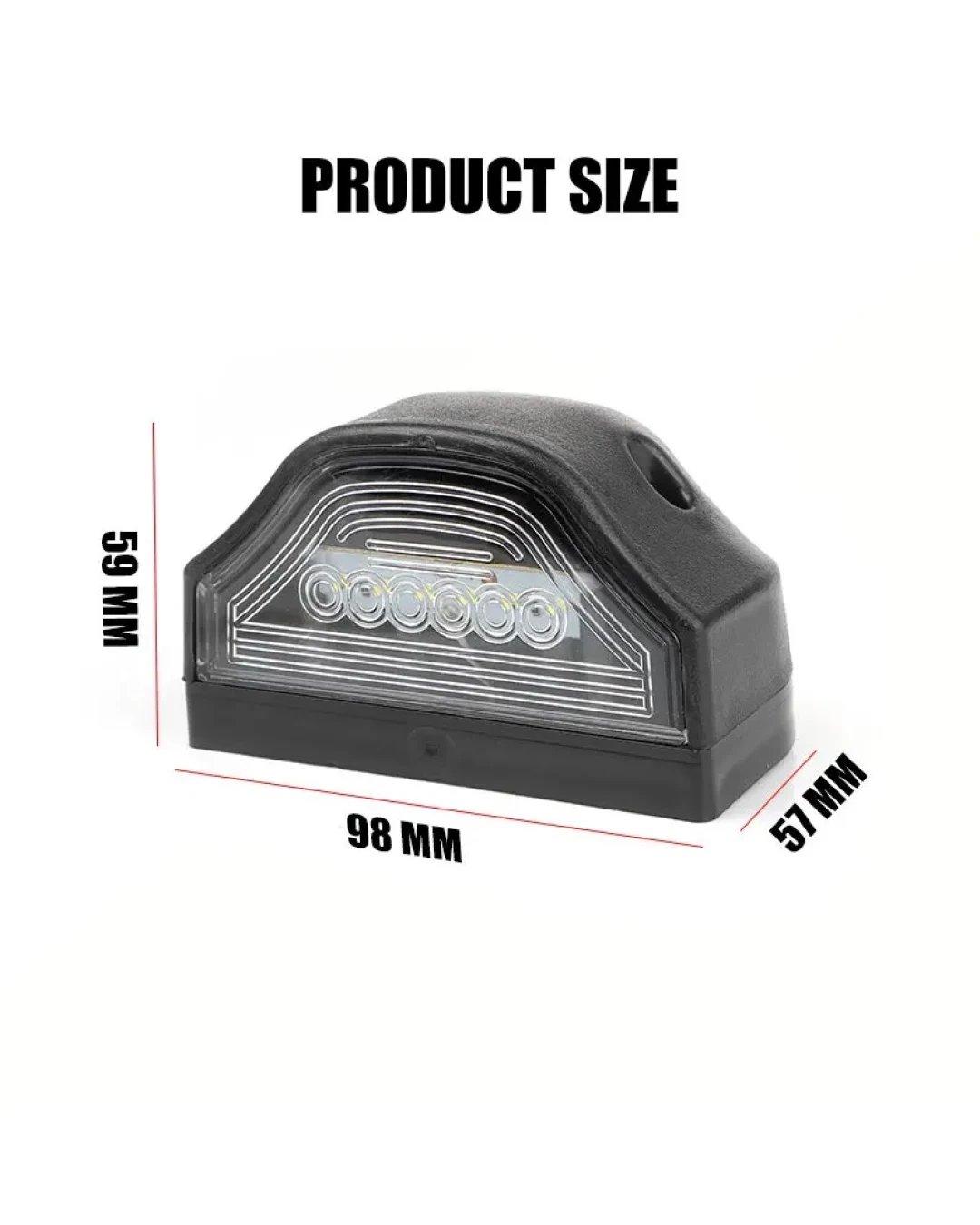 LED Лед Диоден Плафон Oсветление за Регистрационен Номер 12V За Ремарке Бус Каравана Платформа Черен
