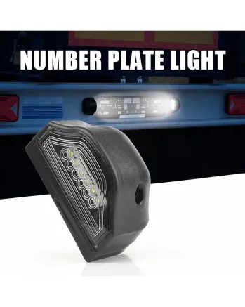LED Лед Диоден Плафон Oсветление за Регистрационен Номер 12V За Ремарке Бус Каравана Платформа Черен