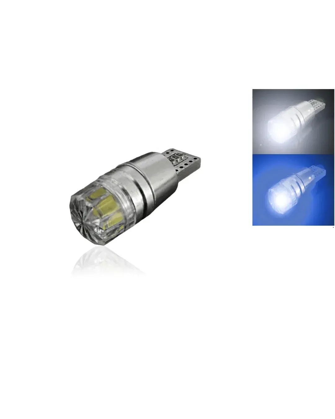 LED Лед Диоднa Крушкa За Габарит, Т10 W5W, COB 8-Core, 12V , Canbus - Error free , Без грешки, Бяла и Синя Светлина