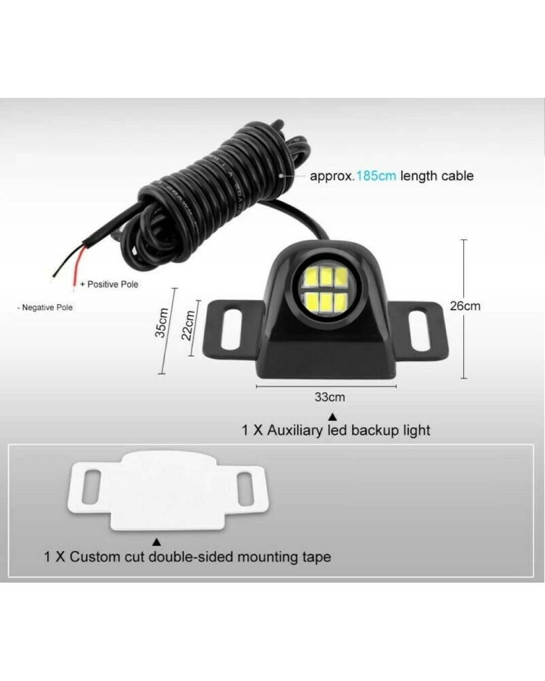 LED Лед Диодна Светлина За Заден Ход, 12V - 24V, 5W, 1200lm,