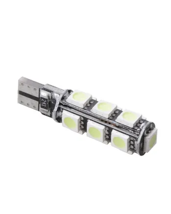 LED Лед Диодни Крушка За Габарит, Т10 W5W, 13 SMD, 12V, 5 Цвята Светлина, Canbus - Error free , Без грешки