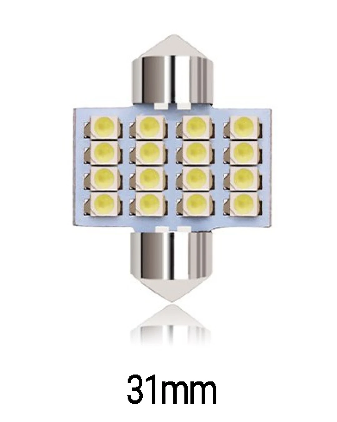 LED Лед Диодни Крушки, 16 SMD 5050 , 31мм, 12V, Бяла Светлина