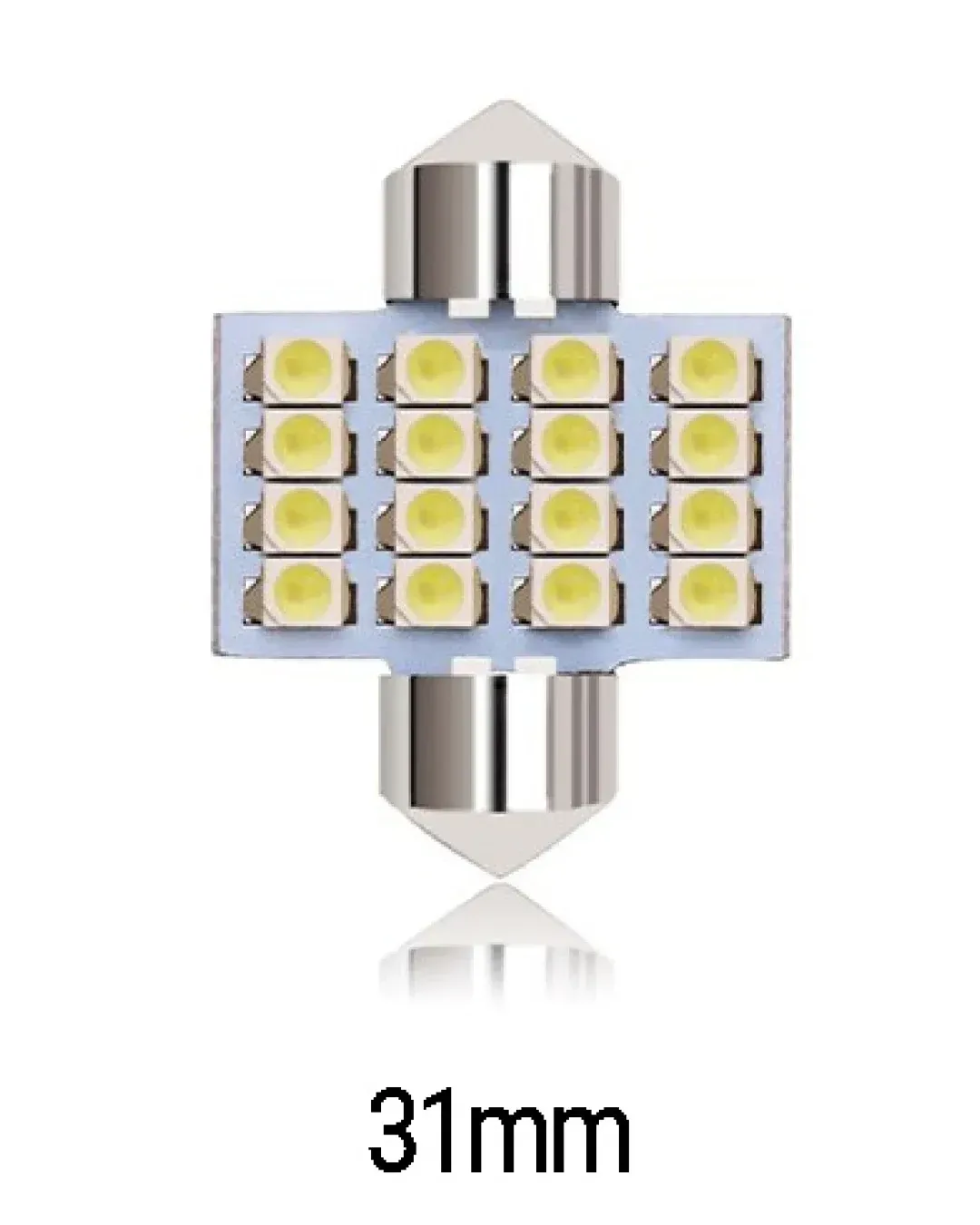 LED Лед Диодни Крушки, 16 SMD 5050 , 31мм, 12V, Бяла Светлина