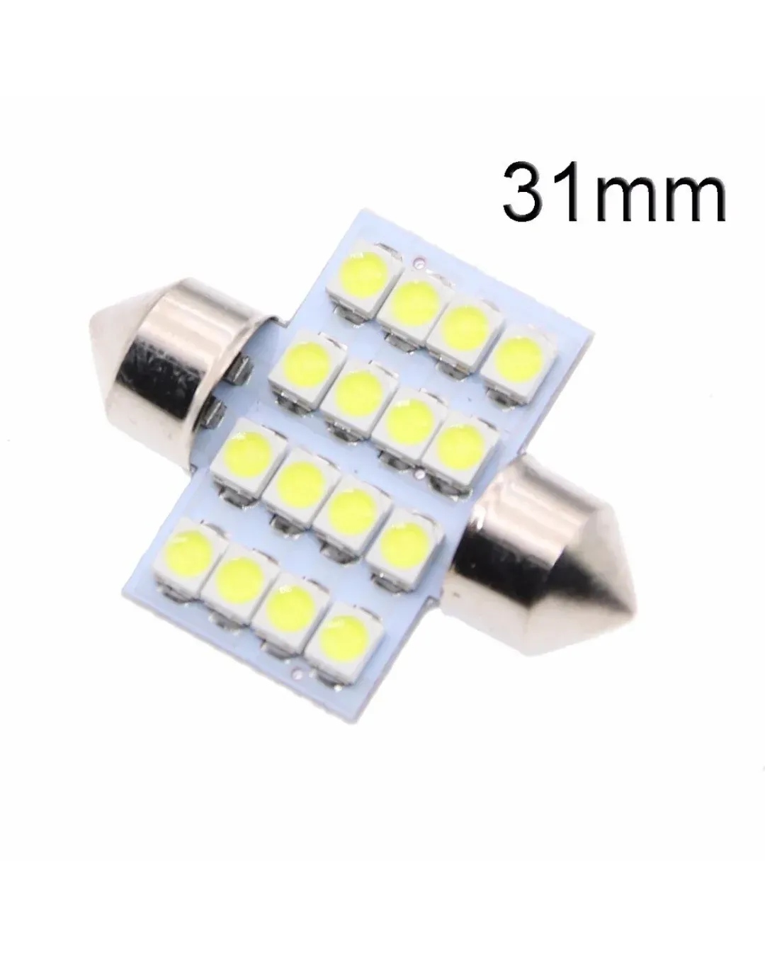 LED Лед Диодни Крушки, 16 SMD 5050 , 31мм, 36мм, 39мм, 41мм, 12V, Бяла Светлина