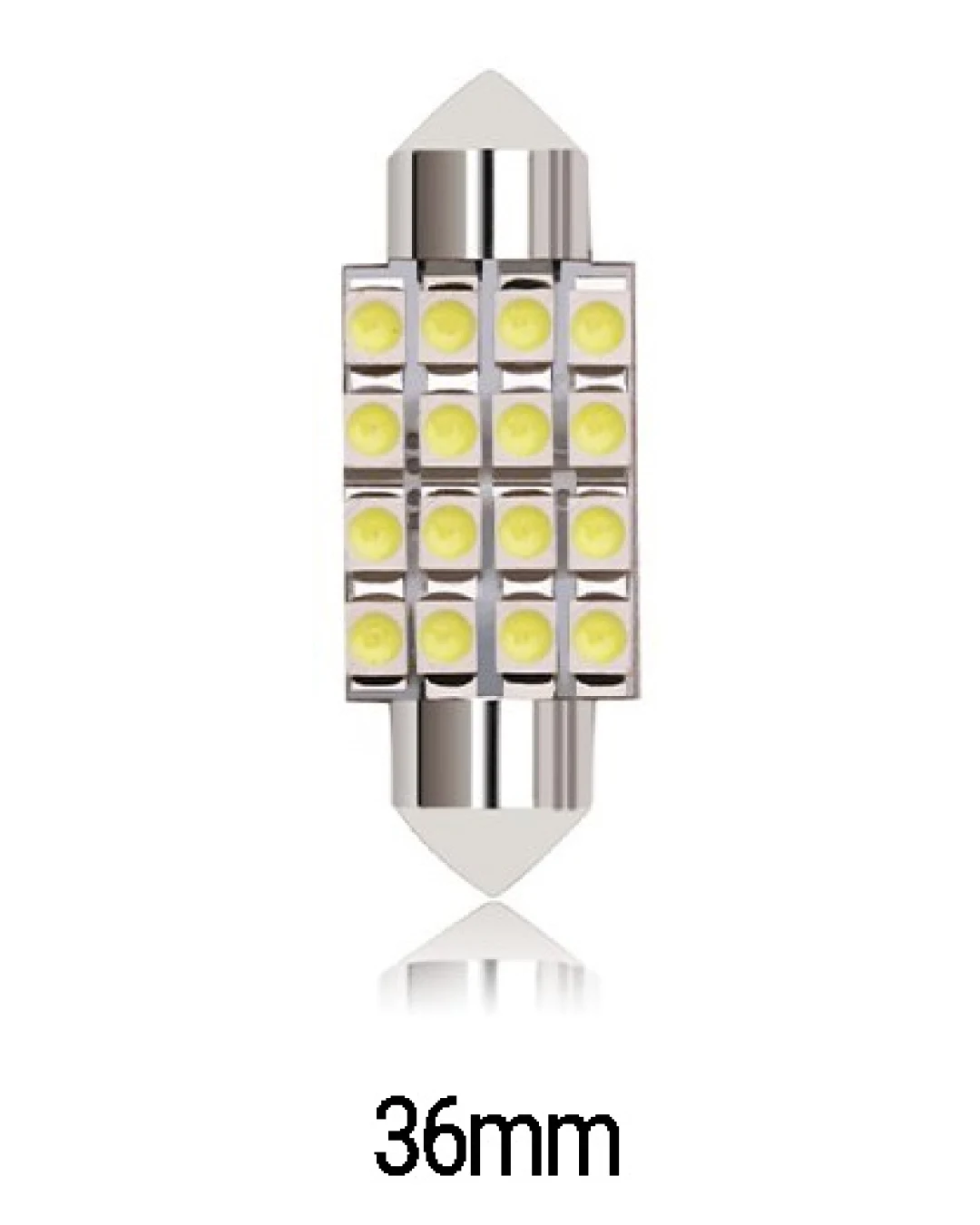 LED Лед Диодни Крушки, 16 SMD 5050 , 36мм, 12V, Бяла Светлина