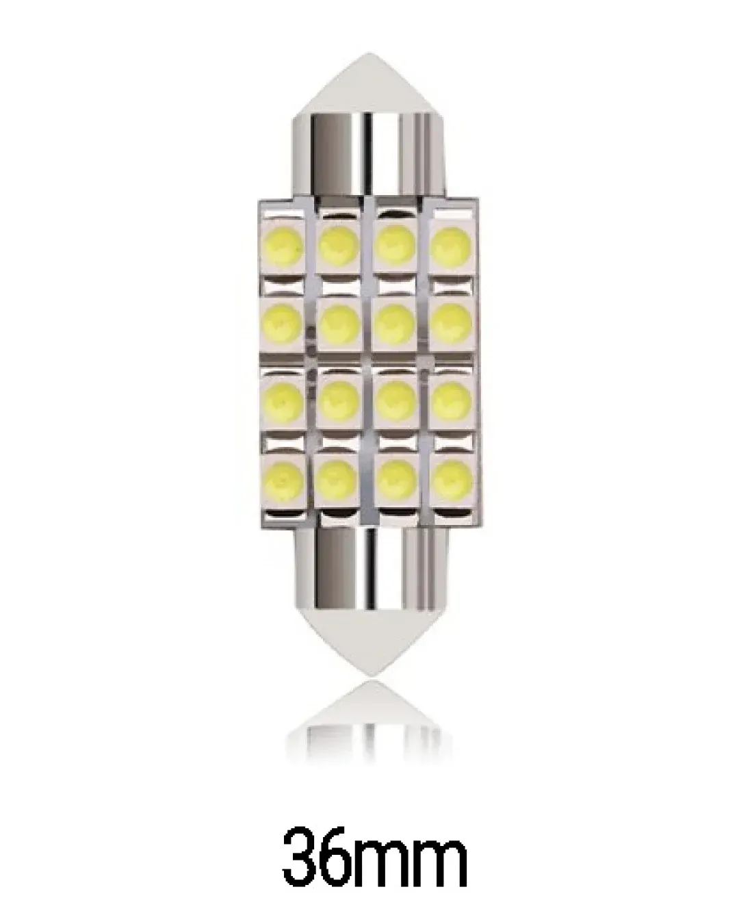 LED Лед Диодни Крушки, 16 SMD 5050 , 36мм, 12V, Бяла Светлина