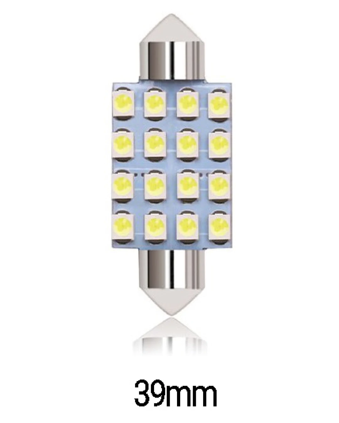 LED Лед Диодни Крушки, 16 SMD 5050 , 39мм, 12V, Бяла Светлина