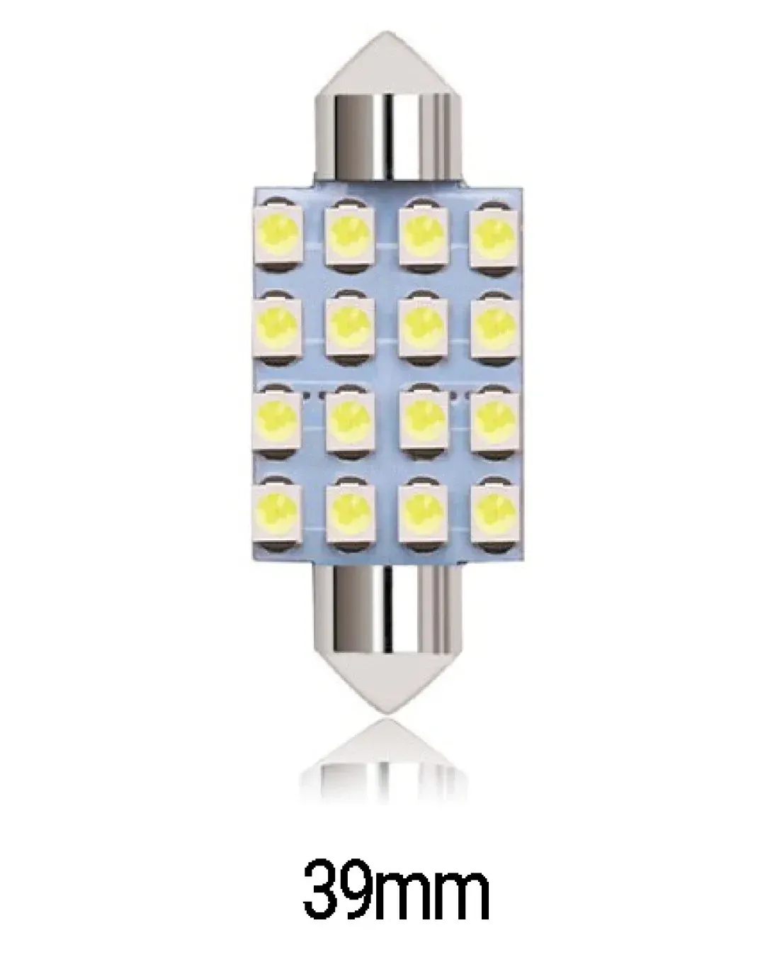 LED Лед Диодни Крушки, 16 SMD 5050 , 39мм, 12V, Бяла Светлина