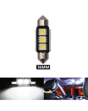 LED Лед Диодни Крушки, 2 SMD 5050 , 36мм, 12V, Бяла Светлина