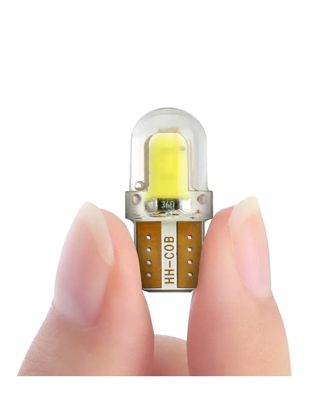 LED Лед Диодни Крушки За Габарит, Силикон, COB, Т10 W5W, 300lm, 12V, Бели KRU111