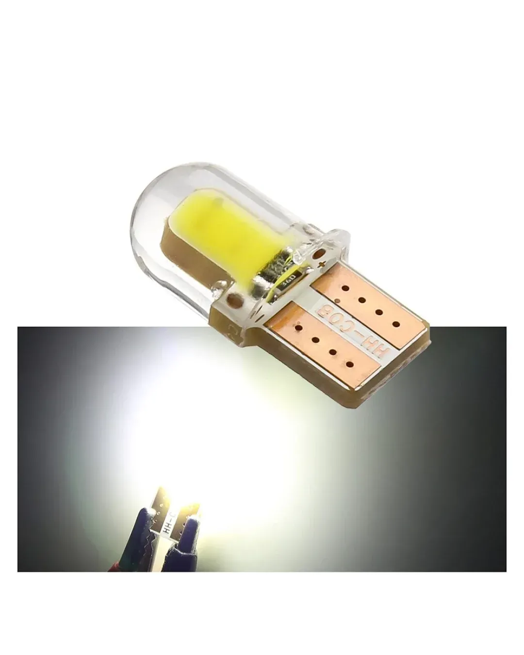 LED Лед Диодни Крушки За Габарит, Силикон, COB, Т10 W5W, 300lm, 12V, Бели KRU111