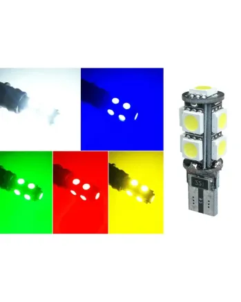 LED Лед Диодни Крушки За Габарит, Т10-5050 W5W, 9 SMD, 12V, 5 Цвята Светлина