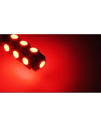 LED Лед Диодни Крушки За Габарит, Т10 W5W, 13 SMD, 12V, Червена, Canbus - Error free , Без грешки