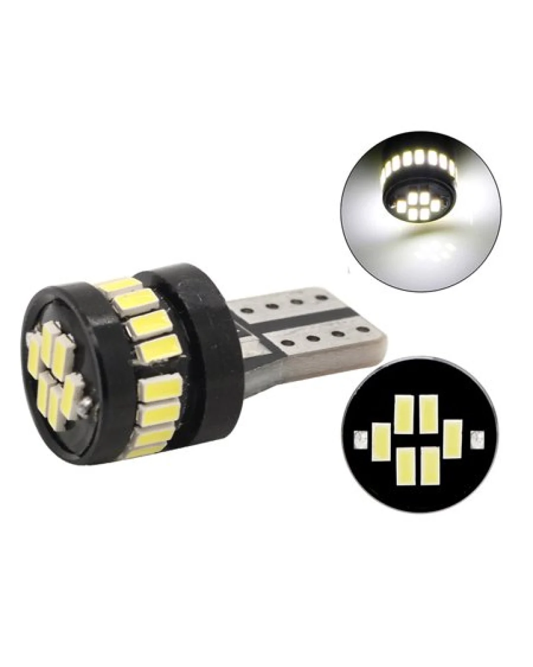 LED Лед Диодни Крушки За Габарит, Т10 W5W, 24 SMD, 12V, Бяла Светлина, Canbus - Error free , Без грешки