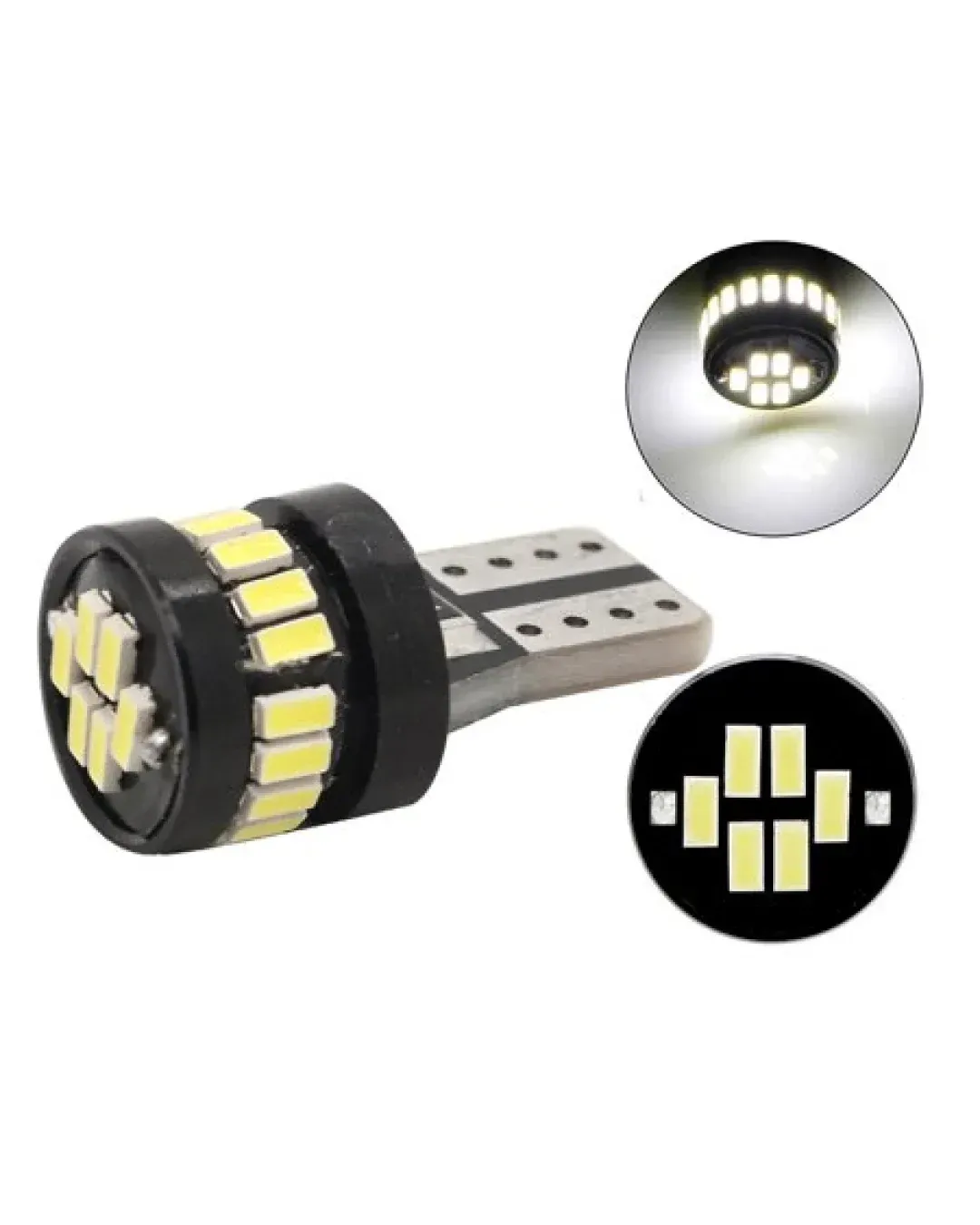 LED Лед Диодни Крушки За Габарит, Т10 W5W, 24 SMD, 12V, Бяла Светлина, Canbus - Error free , Без грешки