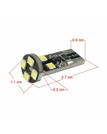 LED Лед Диодни Крушки За Габарит, Т10 W5W, 8 SMD, 12V, Canbus - Error free , Без грешки