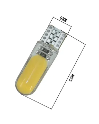 LED Лед Диодни Крушки За Габарит, Т10 W5W, COB 12-Core, 12V, 6 Цвята Светлина