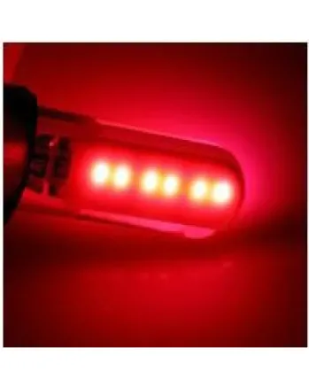 LED Лед Диодни Крушки За Габарит, Т10 W5W, COB 12-Core, 12V, Червена, Canbus - Error free , Без грешки