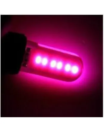 LED Лед Диодни Крушки За Габарит, Т10 W5W, COB 12-Core, 12V, Лилава, Canbus - Error free , Без грешки
