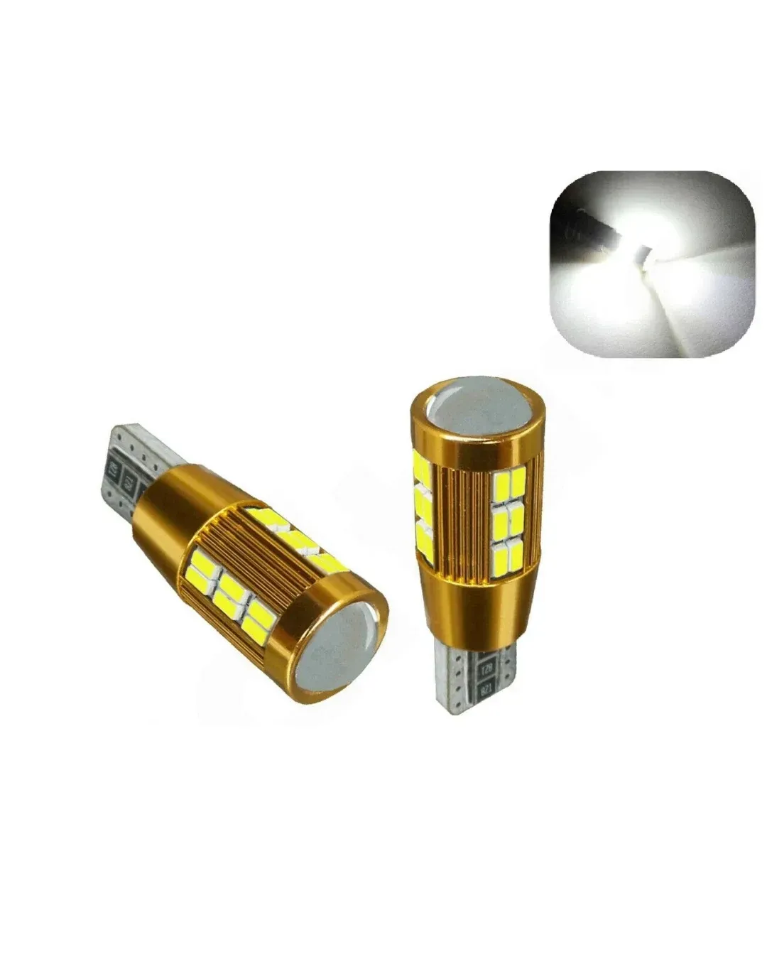 LED Лед Диодни Крушки За Габарит, Т10 W5W 194 168, 30 SMD, 12V, Бяла Светлина, Canbus - Error free , Без грешки