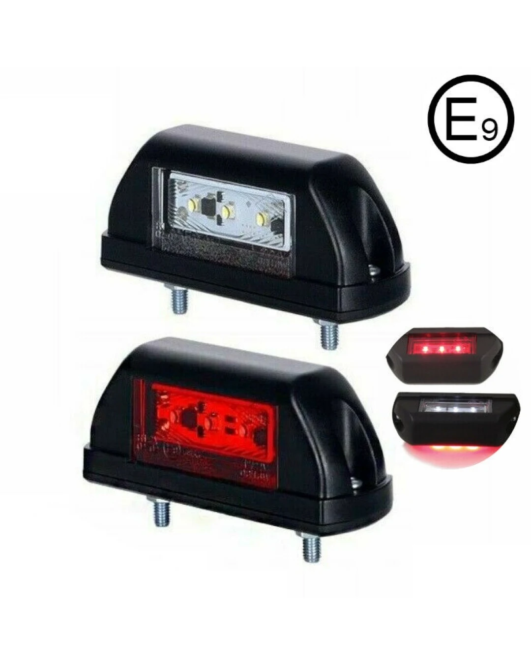 LED Лед Габарит, 6 SMD Диода, 12V - 24V, За Вертикален Монтаж, Червена и Бяла Светлина, Е-Mark Е9
