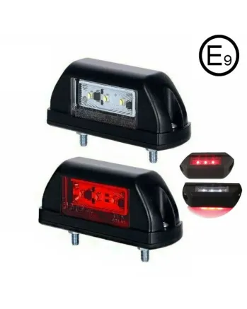 LED Лед Габарит, 6 SMD Диода, 12V - 24V, За Вертикален Монтаж, Червена и Бяла Светлина, Е-Mark Е9
