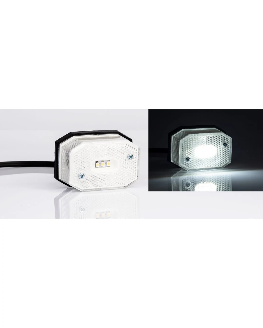LED Лед Габарит с Рефлектор, Бяла Светлина, Маркер, Токос, 12V - 24V, E-Mark E9, За Каравана, Кемпер и др.
