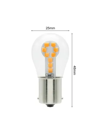 LED Лед Крушки, 18 SMD, BA15S 1156 (P21W), BAU15S 1156 (PY21W), 12V - 24V, Бяла, Оранжева, Червена, Синя Светлина