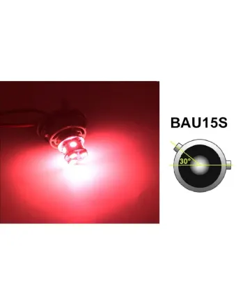 LED Лед Крушки, 22 SMD, BA15S 1156 (P21W), Асиметрични, Разминати пинове (150°) , Offset, 12V, Червена Светлина