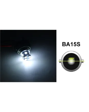 LED Лед Крушки, 22 SMD, BA15S 1156 (P21W), Срещуположни пинове (180°), Opposite, 12V, Бяла Светлина