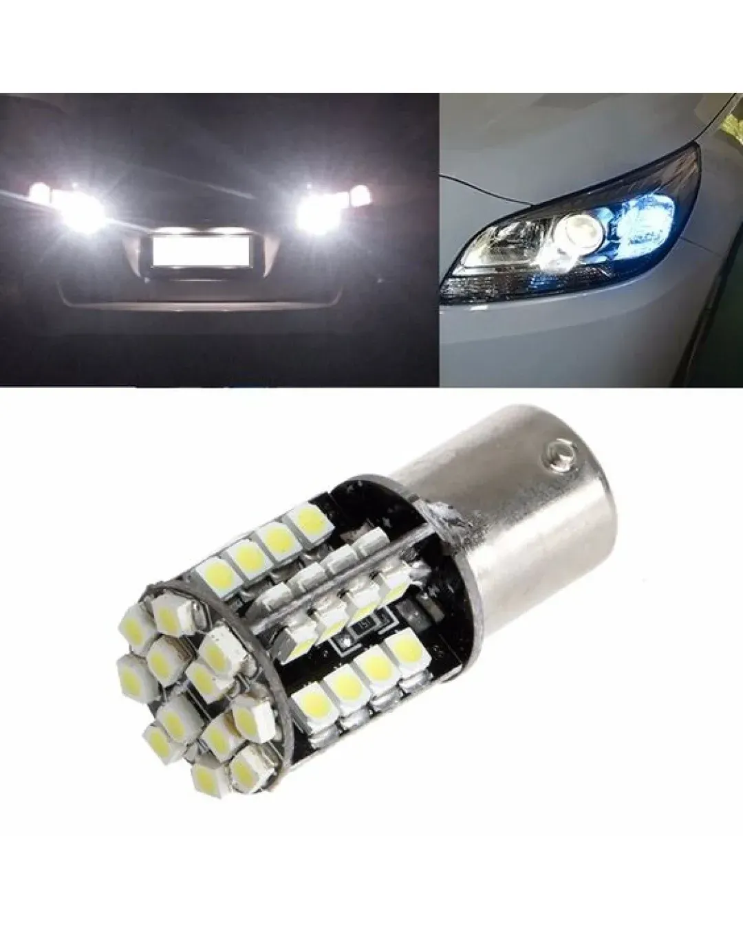 LED Лед Крушки, 44 SMD, Canbus, 1156 (P21W), 12V, Бяла Светлина