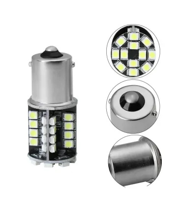 LED Лед Крушки, Мигач, 44 SMD, Canbus, 1156 (P21W), 12V, Оранжева, Жълта Светлина