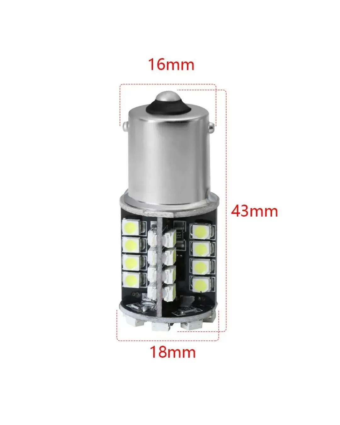 LED Лед Крушки, Стоп, 44 SMD, Canbus, 1156 (P21W), 12V, Червена Светлина