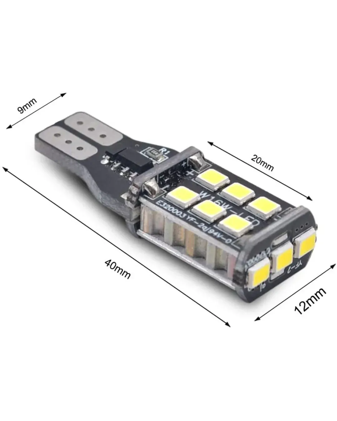 LED Лед Крушки За Габарит, 15 SMD, Т10 W5W, Canbus, 12V, Бяла Светлина