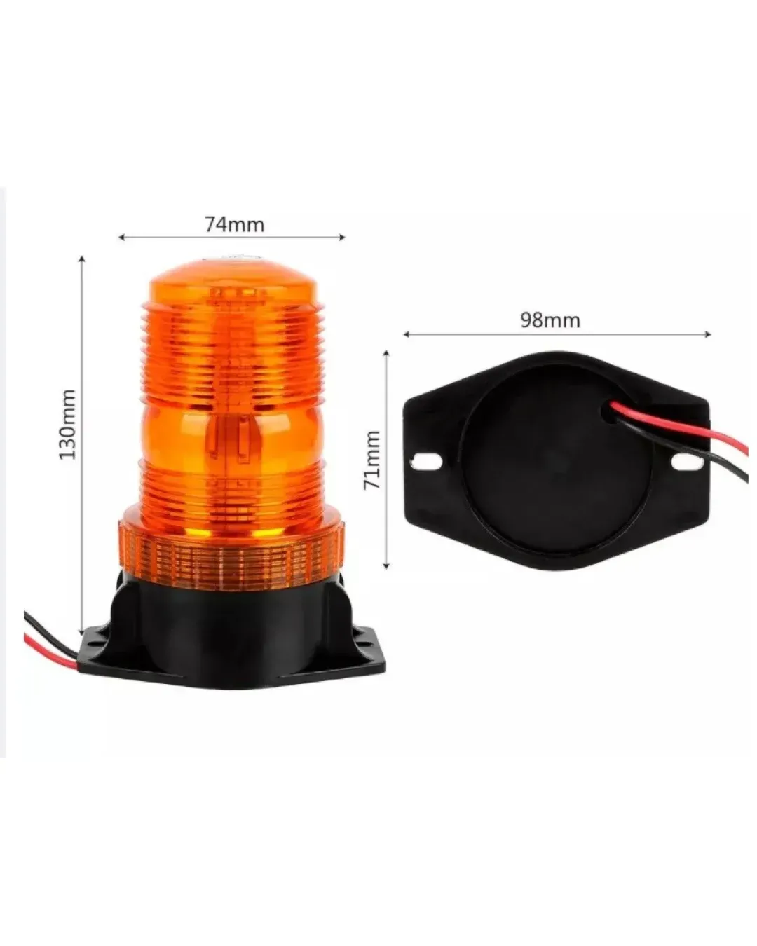 LED Лед Сигнална Аварийна Лампа Маяк Буркан 130mm x 74mm, 12V - 24V, 30 SMD Диода За Трактор, Електрокар, Мотокар, Селскостопански Машини и др.