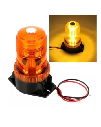 LED Лед Сигнална Аварийна Лампа Маяк Буркан 130mm x 74mm, 12V - 24V, 30 SMD Диода За Трактор, Електрокар, Мотокар, Селскостопански Машини и др.