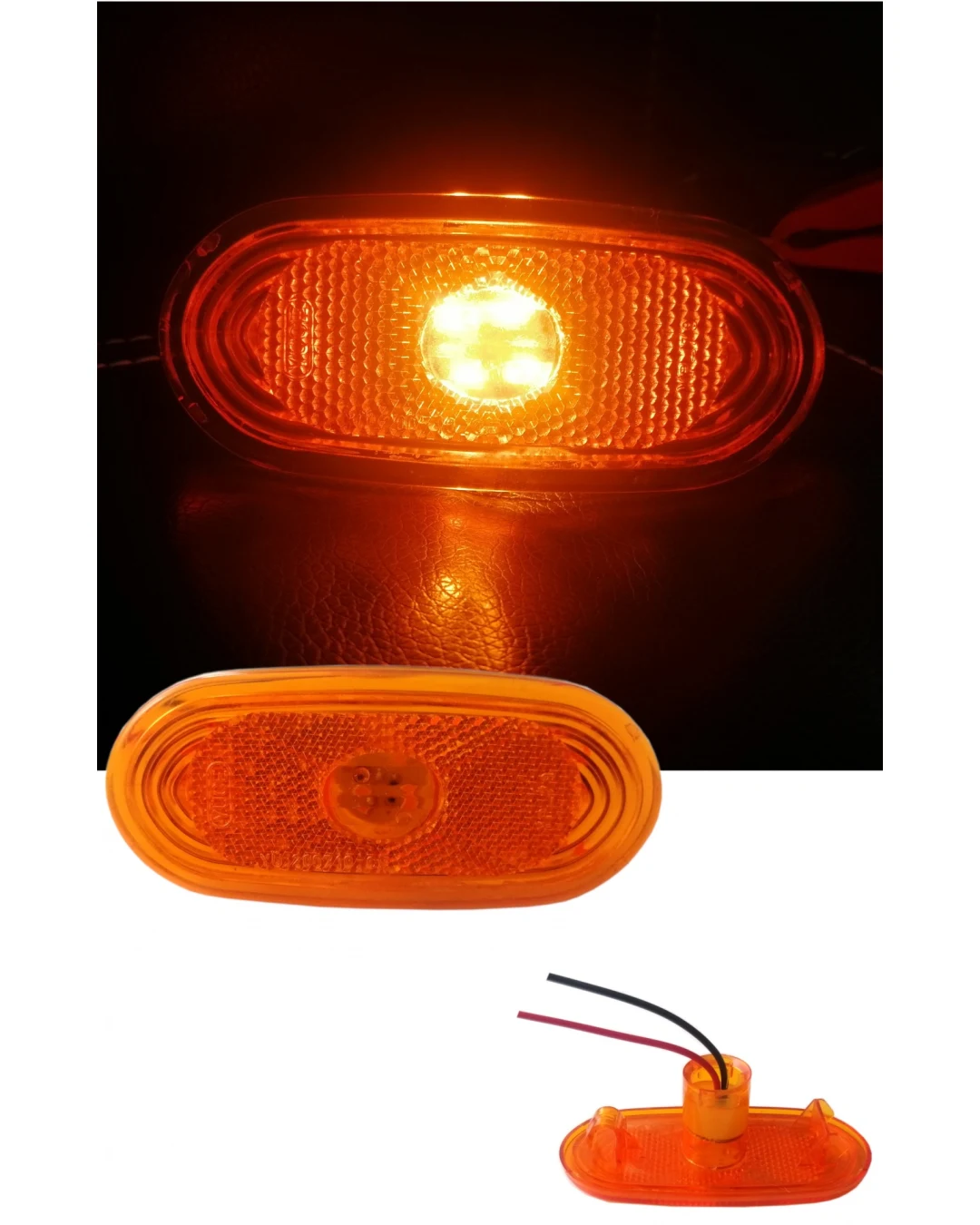 LED ЛЕД светодиоден габарит маркер токос жълт оранжев с 4 диода 12V за Мерцедес Спринтер Фолксваген Крафтер MERCEDES SPRINTER VW CRAFTER