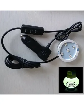 ЛЕД LED Светодиодно осветление за ароматизатор POPPY със 7 различни цвята 12V - 24V с конектор за запалка