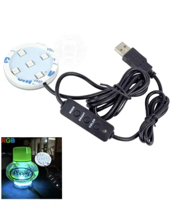 ЛЕД LED Светодиодно осветление за ароматизатор POPPY със RGB 7 различни цвята 12V - 24V с USB