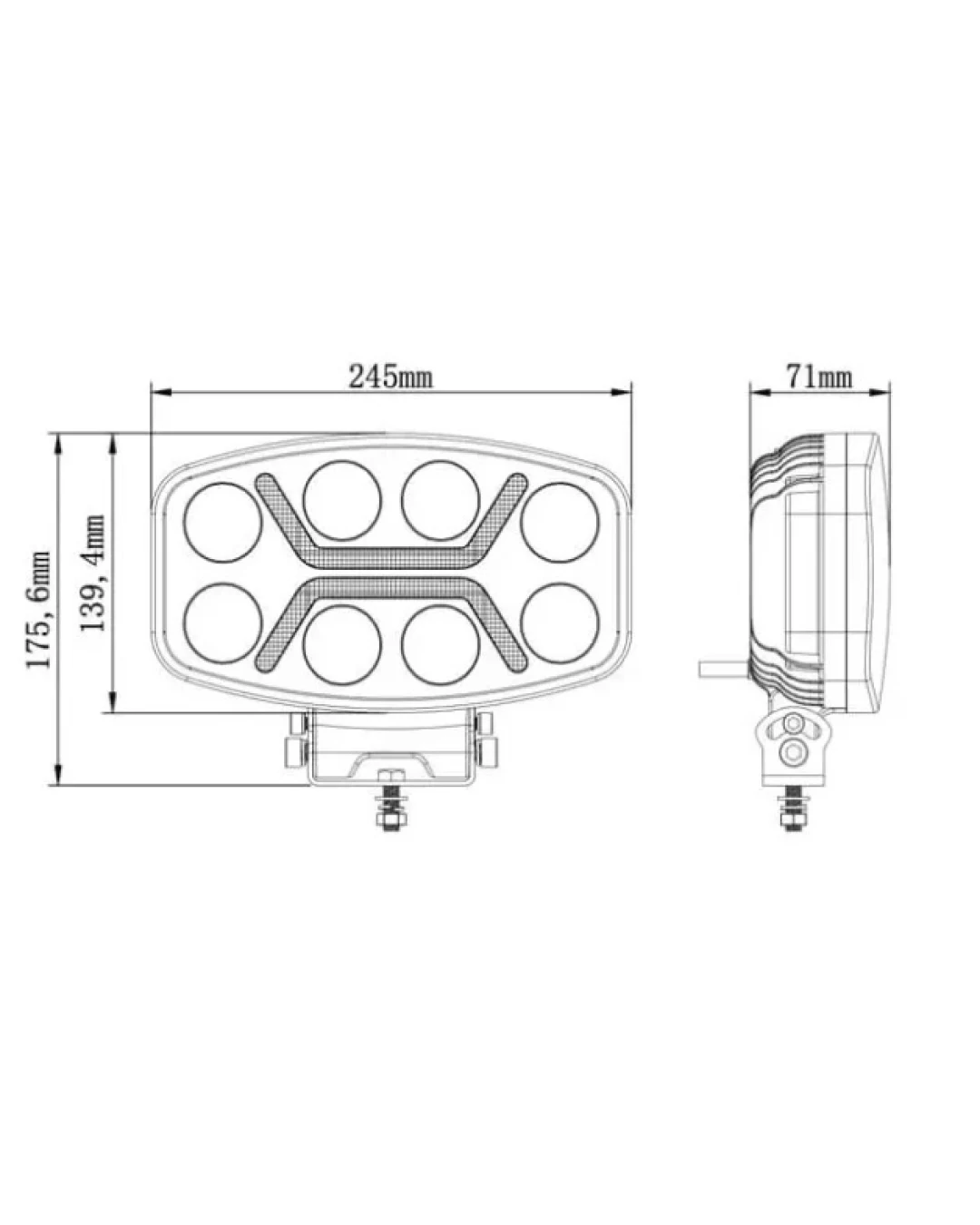 LED мощен диоден фар халоген лампа 12V-24V 90W бяло-жълто за АТВ джип камион трактор земеделски и селскостопански машини и др.