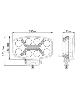 LED мощен диоден фар халоген лампа 12V-24V 90W бяло-жълто за АТВ джип камион трактор земеделски и селскостопански машини и др.