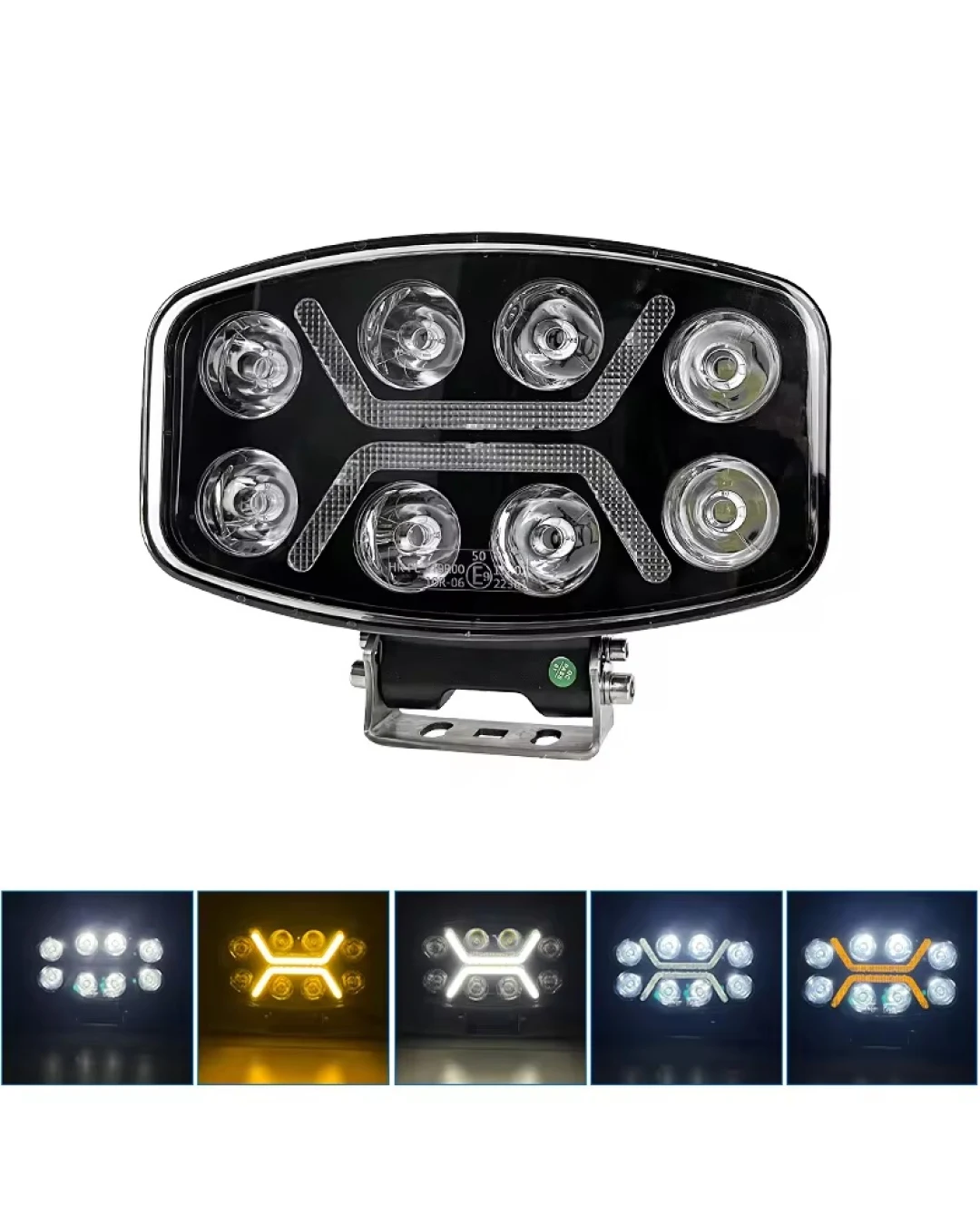 LED мощен диоден фар халоген лампа 12V-24V 90W бяло-жълто за АТВ джип камион трактор земеделски и селскостопански машини и др.