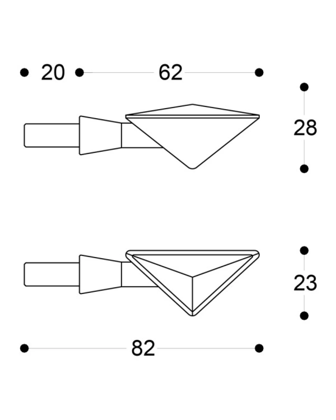 LED мото мигачи BARRACUDA Z-LED B-LUX BLACK