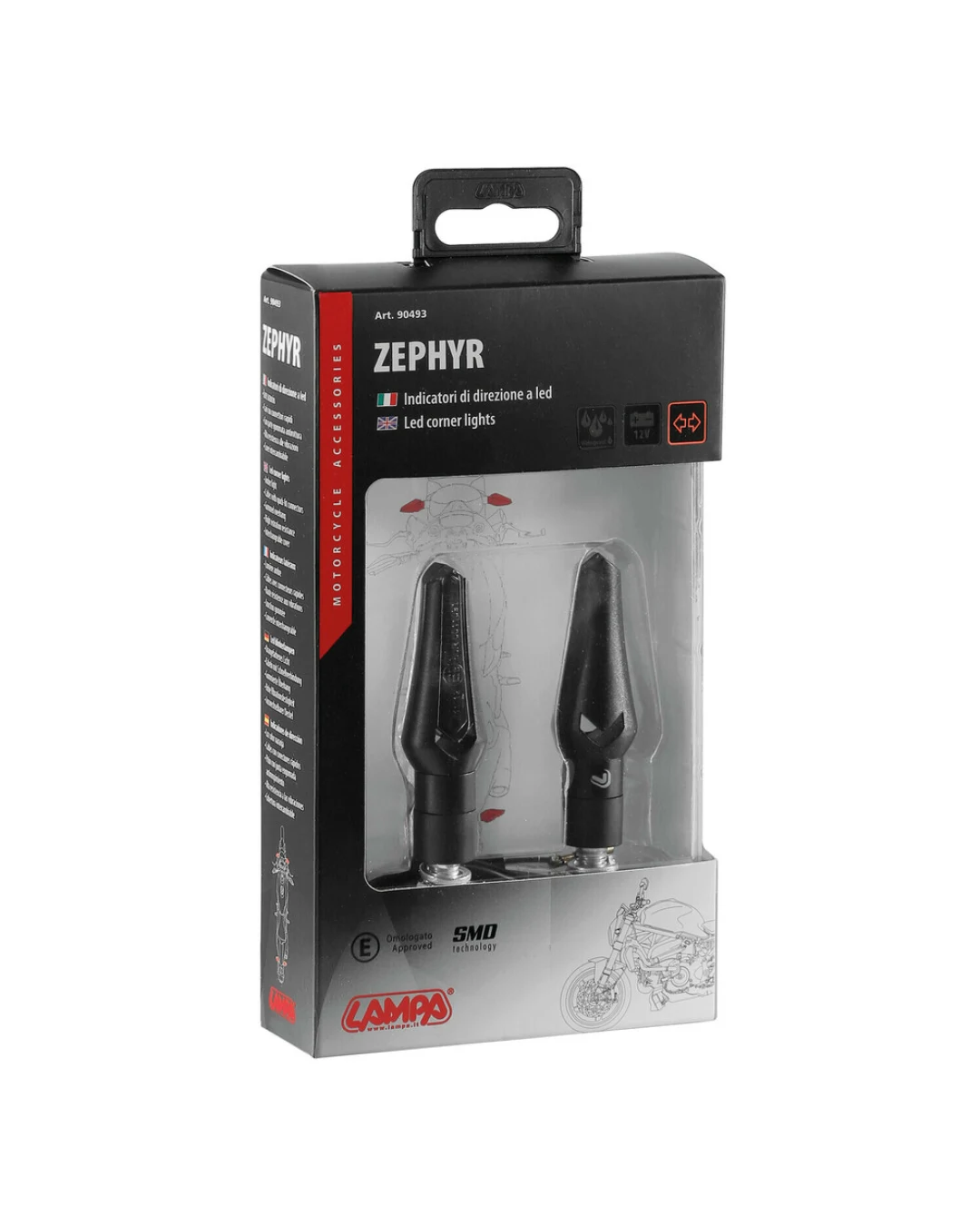 LED мото мигачи ZEPHYR BLACK 90493